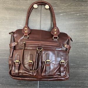M.N.K. Leather Satchel Crossbody